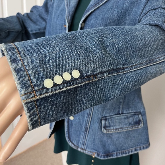 Lauren Jeans CO Denim Jacket with RLL Monogram Buttons size L - Picture 6 of 16